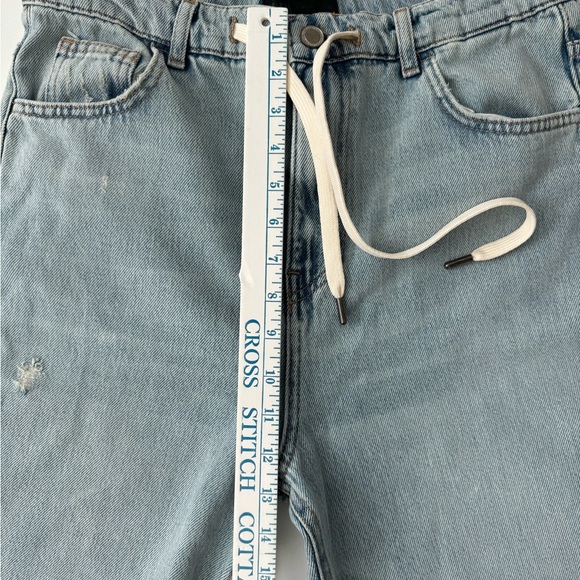 ZARA Wide Leg Flare Jeans Light Wash High Rise US 4 High Waist Crop Denim Pants - Picture 12 of 12